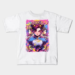 THE EPIC ICON - CHUN LI STREET FIGHTER | Aesthetic Video Game Girl Power Anime Design | PROUD OTAKU Kids T-Shirt